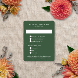Cartão RSVP Casamento Moderno Elegante de Verão e Outono com B