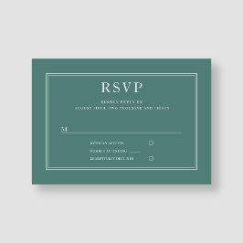 Cartão RSVP Casamento Moderno Elegante Esmeralda Verde