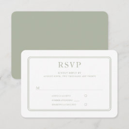 Cartão RSVP Casamento Moderno Elegante Formal Verde Sage