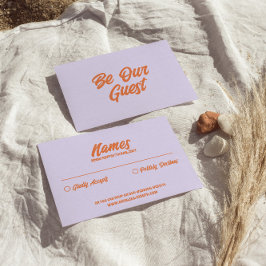 Cartão RSVP Casamento Moderno Funk Funky com Brilho Brilhante 