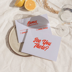 Cartão RSVP Casamento Moderno Funky Bravo Brilhante Colorido