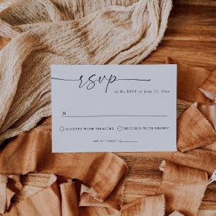 Cartão RSVP Casamento Moderno Minimalista