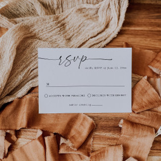 Cartão RSVP Casamento Moderno Minimalista