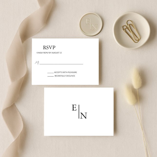 Cartão RSVP Casamento Moderno Minimalista (Criador carregado)