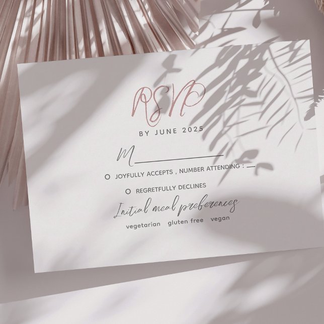 Cartão RSVP Casamento Moderno Minimalista (Criador carregado)
