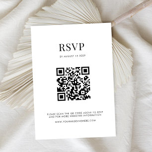 Cartão RSVP Casamento Moderno Minimalista Negro e Branco