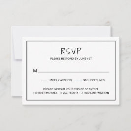 Cartão RSVP Casamento Moderno Minimalista Simples