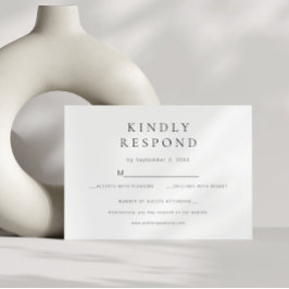 Cartão RSVP Casamento Moderno Mínimo Chic