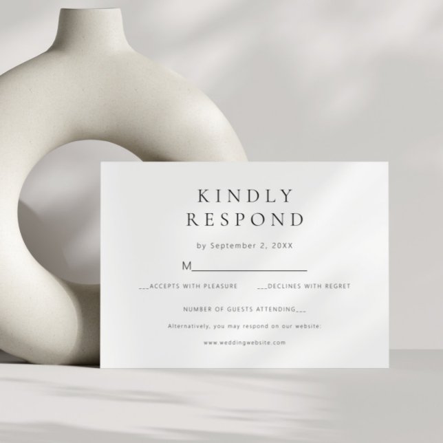 Cartão RSVP Casamento Moderno Mínimo Chic (PENELOPE | RSVP CARD)