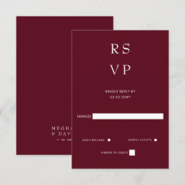 Cartão RSVP Casamento Moderno Mínimo Elegante e Simples