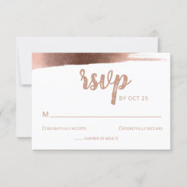 Cartão RSVP Casamento Moderno Simples e Dourado, Elegante esco