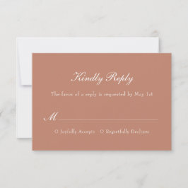 Cartão RSVP Casamento Moderno Simples Minimalista Elegante Ter