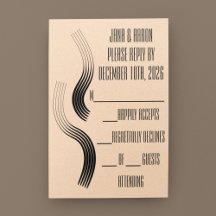 Casamento Moderno Streamline Black-on-Beige