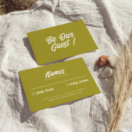 Cartão RSVP Casamento Moderno Único e Branco Colorido e Brilha