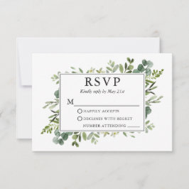 Cartão RSVP Casamento Molercoloração Botânica