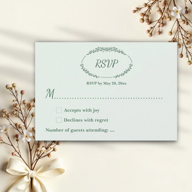 Cartão RSVP Casamento Monocromático Russo (Criador carregado)