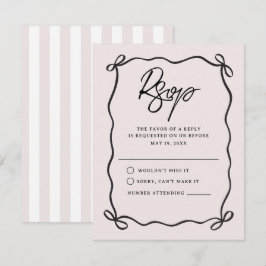Cartão RSVP Casamento na Capela Laço Coquete
