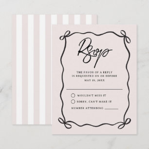 Cartão RSVP Casamento na Capela Laço Coquete