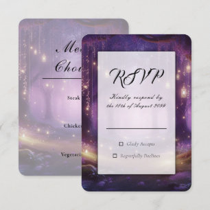 Cartão RSVP Casamento na Floresta Encantada de Violeta à Meia-