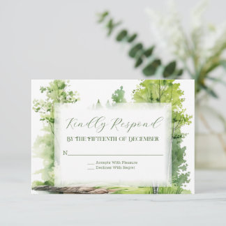 Cartão RSVP Casamento na Montanha Nebulosa