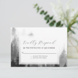 Cartão RSVP Casamento na Montanha Nebulosa