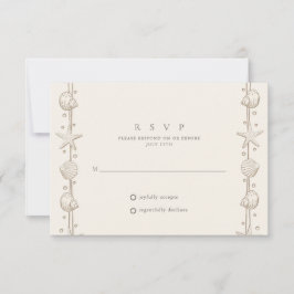 Cartão RSVP Casamento na Praia Areia Concha 