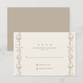 Cartão RSVP Casamento na Praia Areia Concha 