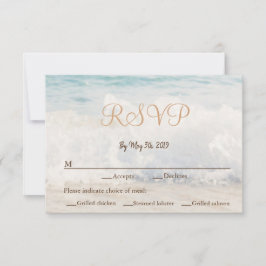 Cartão RSVP Casamento na praia com praia e mar