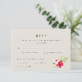Cartão RSVP Casamento na Praia Tropical