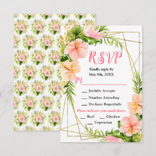 Cartão RSVP Casamento na Selva Tropical com Folhagem