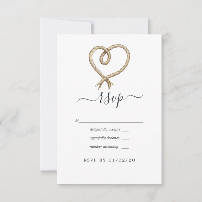Cartão RSVP Casamento Náutico (Frente)