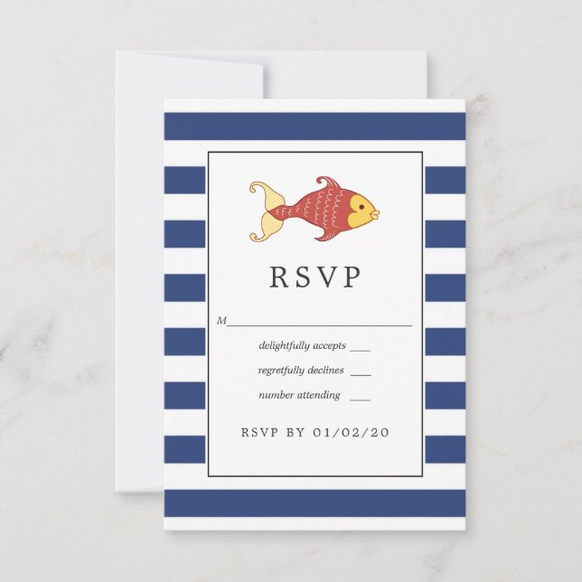 Cartão RSVP Casamento Náutico (Frente)