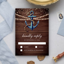 Casamento Náutico de Madeira Rústica Azul Naval Ân