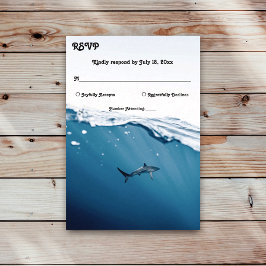 Cartão RSVP Casamento Náutico de Praia marinho Azul Submarino