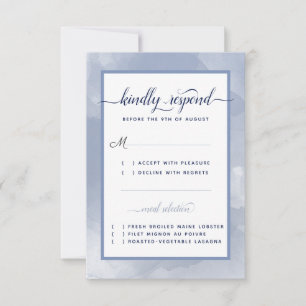 Cartão RSVP Casamento #Náutico Marinha Azul Aço Aquarela Event