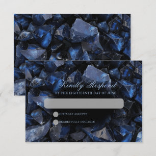 Cartão RSVP Casamento Negra de Cristais de Bruxas de Azul Escu