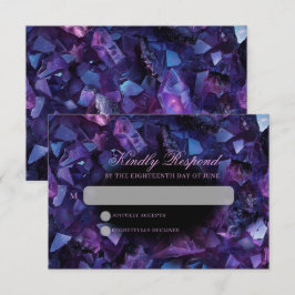 Cartão RSVP Casamento Negra dos Cristais de Bruxas do Ametist 