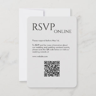 Cartão RSVP Casamento Negra Elegante Moderno de Fumaça