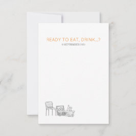 Cartão RSVP Casamento Negro e Branco Minimalista de Picnic Jar