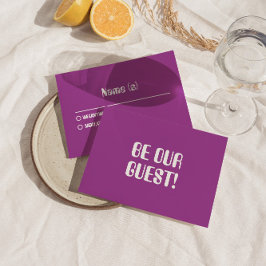 Cartão RSVP Casamento NEGRO Roxo Roxo Moderno