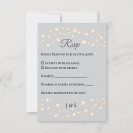 Cartão RSVP Casamento Neutro de Pérola Romântica Pearl Moderna