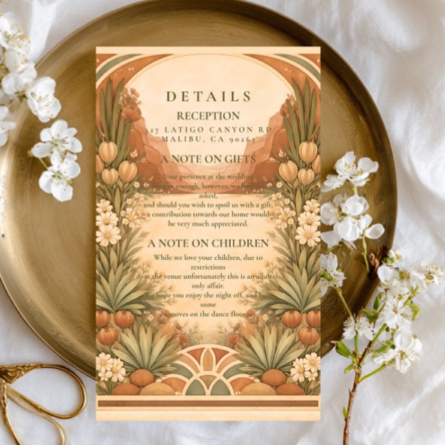 Cartão RSVP Casamento no Deserto Boho com Flores Silvestres (Criador carregado)