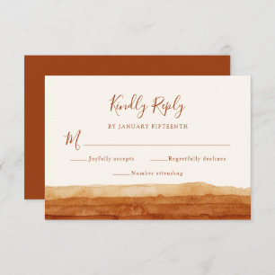 Cartão RSVP Casamento no Deserto do Abstrato de Terracotta