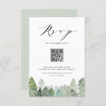 Casamento no inverno de Código QR da Floresta Ever
