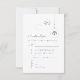 Cartão RSVP Casamento no inverno de ornamentos de Balas de Nat