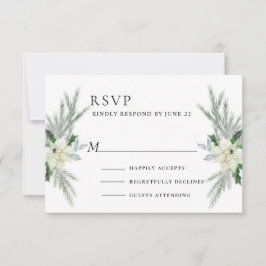 Cartão RSVP Casamento no inverno de Queda Floral Russo
