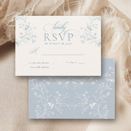 Cartão RSVP Casamento no Jardim com Caligrafia Romântica Flora