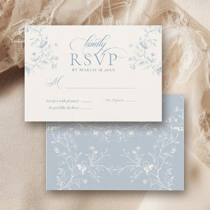 Cartão RSVP Casamento no Jardim com Caligrafia Romântica Flora