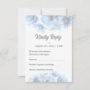 Cartão RSVP Casamento no Jardim com Flor de Papoula do Himalai