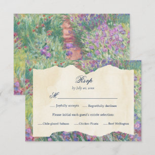 Cartão RSVP Casamento no Jardim Floral Francês Arte de Monet R